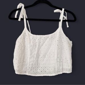 Old Navy Cropped White Eyelet Women's Top